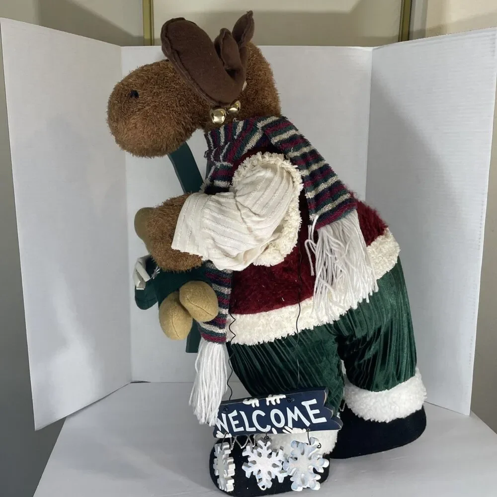 Costco Frabric Moose Welcome Christmas Moose Plush 26”